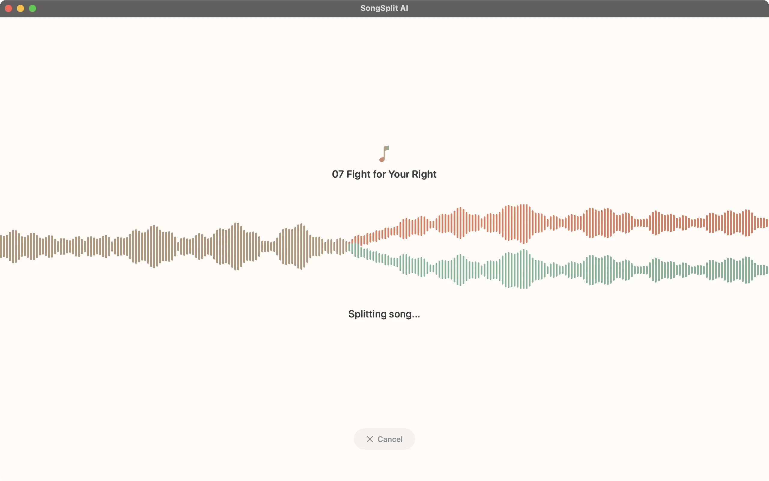 SongSplit AI - Real-time waveform visualization